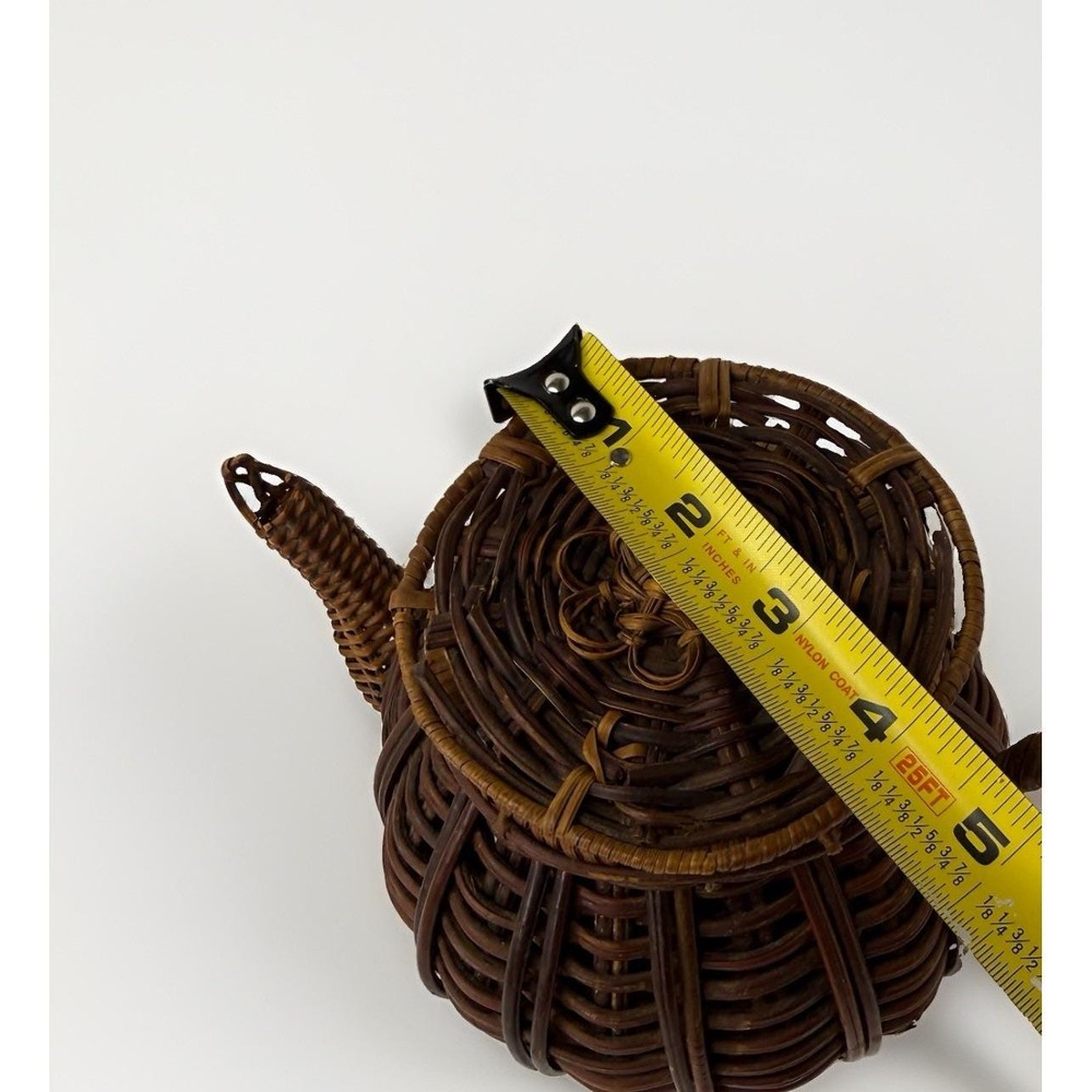 Lot of 6 Vintage Rattan,Wicker, Bamboo Handmade Baskets Boho Cottage Decor - Picture 5 of 16